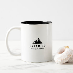 Moderne Pyramiden & ägyptische Hieroglyphen-Tasse Zweifarbige Tasse