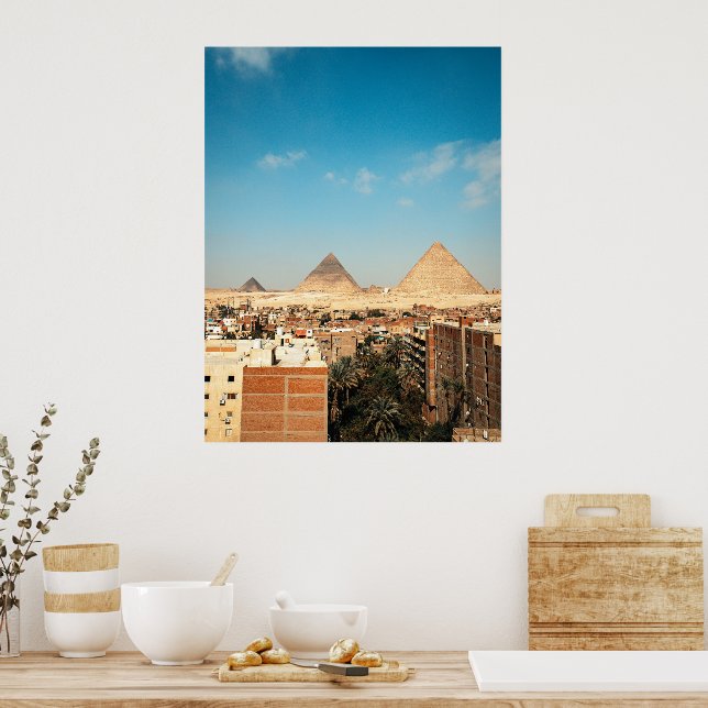 Moderne Pyramiden von Gizeh Downtown Ägypten Poste Poster (Küche)