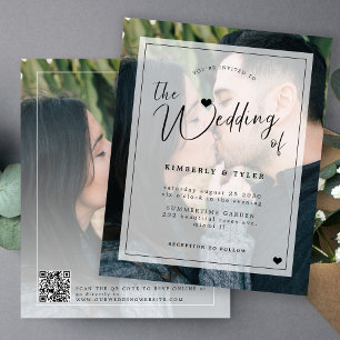 Moderne QR CODE 2 Foto Hochzeitseinladung