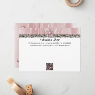 Moderne QR-Code Dusty Rose Seidenfolie Geschäfts K Mitteilungskarte
