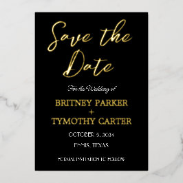 Moderne QR Code Foto Calligraphy Black Wedding Folieneinladung