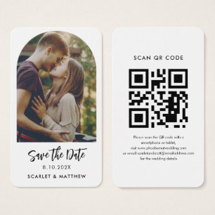Moderne QR Code Foto Wedding Website Save the Date