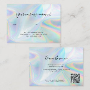 Moderne QR-Code-Frisörsalon-Holografie-Geschäft Terminkarte