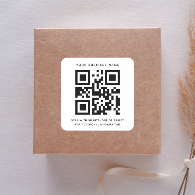 Moderne QR-Code Geschäft Professionell Benutzerdef Quadratischer Aufkleber (Modern QR Code Business Professional Custom Square Sticker)