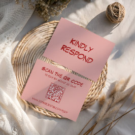Moderne QR-Code-Hochzeit RSVP Karte