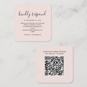 Moderne QR-Code-Hochzeits-RSVP-Karte Mitteilungskarte