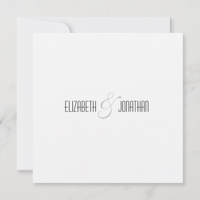 Moderne QR Code Linen Hochzeitseinladung Einladung (Vorderseite)