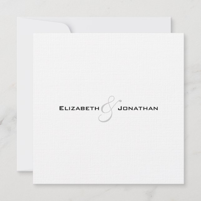 Moderne QR Code Linen Hochzeitseinladung Einladung (Vorderseite)