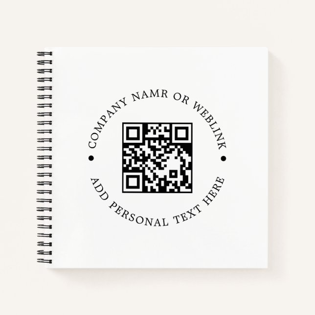 Moderne QR-Code-Minimalist-Professionelles Design Notizbuch (Vorderseite)