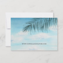 Moderne QR Code Ocean Blue Beach Wedding RSVP Card