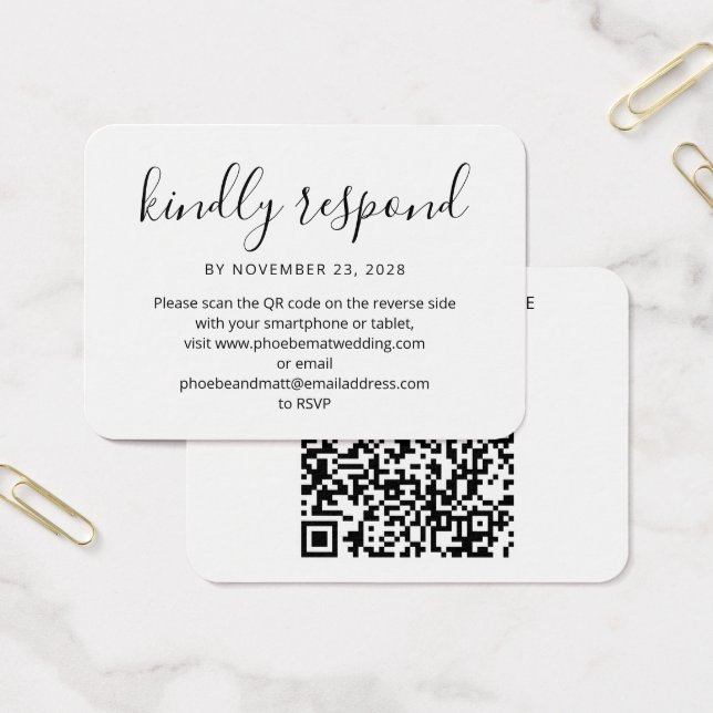 Moderne QR-Code-RSVP-Antwort und Webseite (Büro)