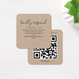 Moderne QR-Code-RSVP-Hochzeitsantwortkarte