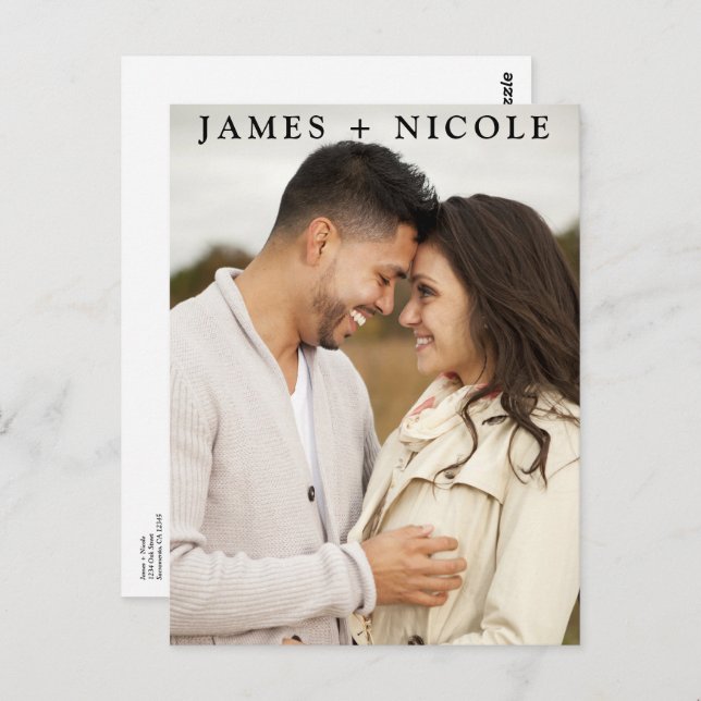 Moderne QR Code Scannable Wedding R.S.V.P. Antwort Postkarte (Vorne/Hinten)