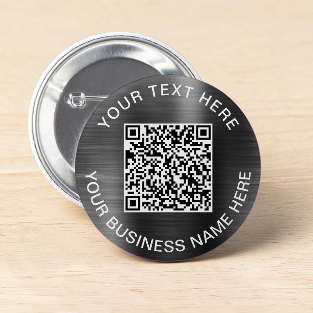 Moderne QR Code Silver Promotions Button (Modern QR Code Silver Promotional Button)