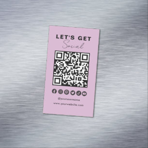 Moderne QR Code Social Media Connect mit uns Magnetische Visitenkarte