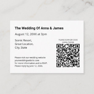 Moderne QR Code UAWG Hochzeitkarte Begleitkarte