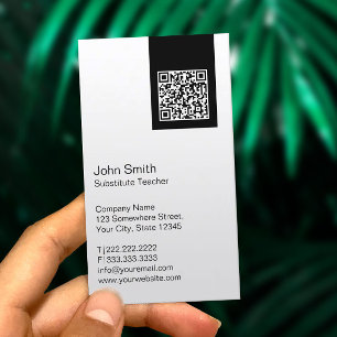 Moderne QR Code Vertretungslehrer-Visitenkarte Visitenkarte