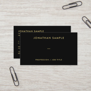 Moderne QR-Code-Vorlage Eleganter Schwarzer Gold-T Visitenkarte