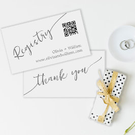 Moderne QR Code Wedding Registry Card Begleitkarte