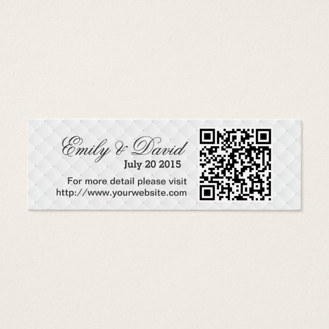 Moderne QR Code Wedding Website Insert Karte (Vorderseite)