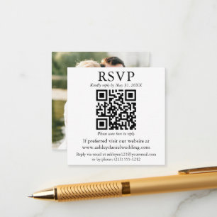 Moderne QR Foto Wedding RSVP Enclosure Card Begleitkarte