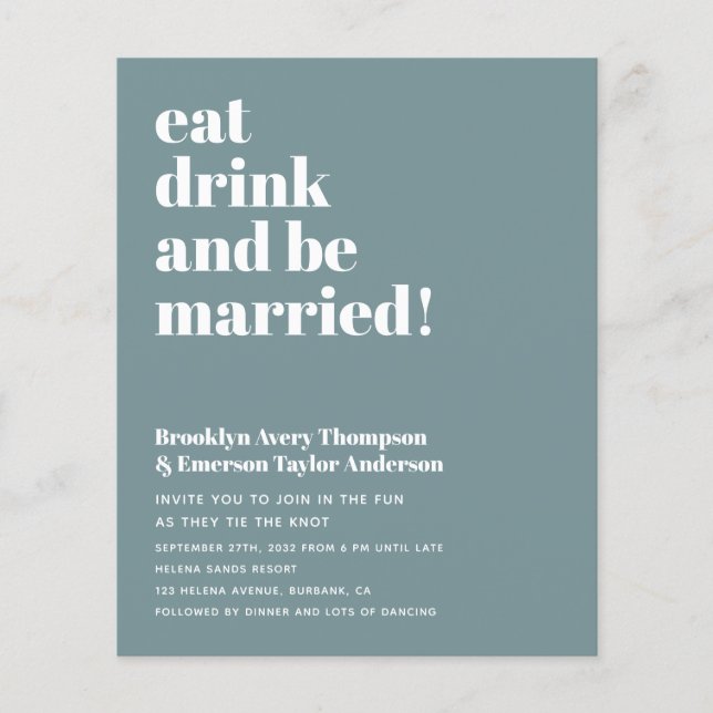 Moderne QR-Kodex Einladung zur Hochzeit (Vorderseite)