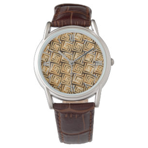 Moderne Quadrate aus dem Mittelalter - braun, viel Armbanduhr