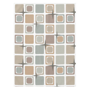 Moderne Quadrate - Erdtöne des Mitteljahrhunderts Tischdecke