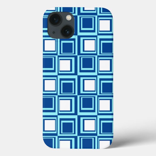 Moderne Quadrate, helles und dunkles Indigo mit We Case-Mate iPhone Hülle (Rückseite)