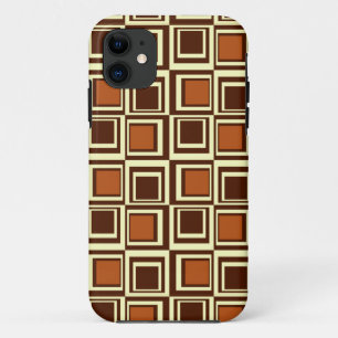Moderne Quadrate, Karamelll und Schokoladenbraun iPhone 11 Hülle