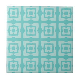 Moderne Quadrate Muster Aquamarine Fliese