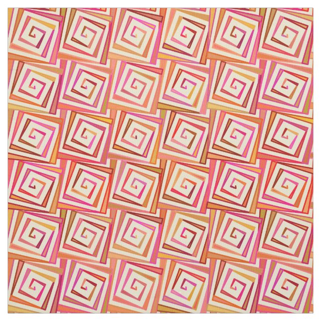 Moderne quadratische Spiralen der Mitte des Stoff (Muster)