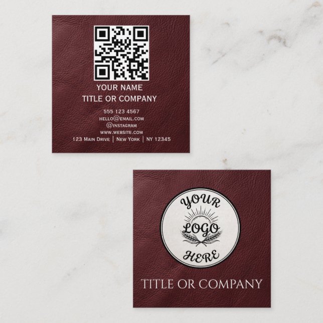 moderne quadratische Visitenkarten, QR-Code Visitenkarte (Vorne/Hinten)