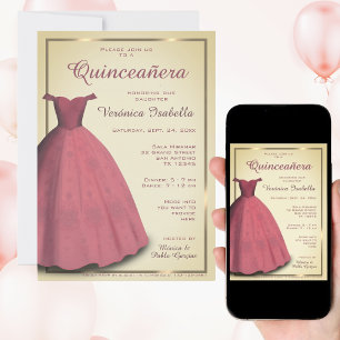 Moderne Quinceañera Einladung zu meiner fünfzehnte