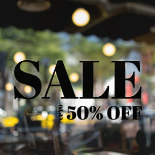 Moderne Rabattaktion im Schaufenster Fensteraufkleber