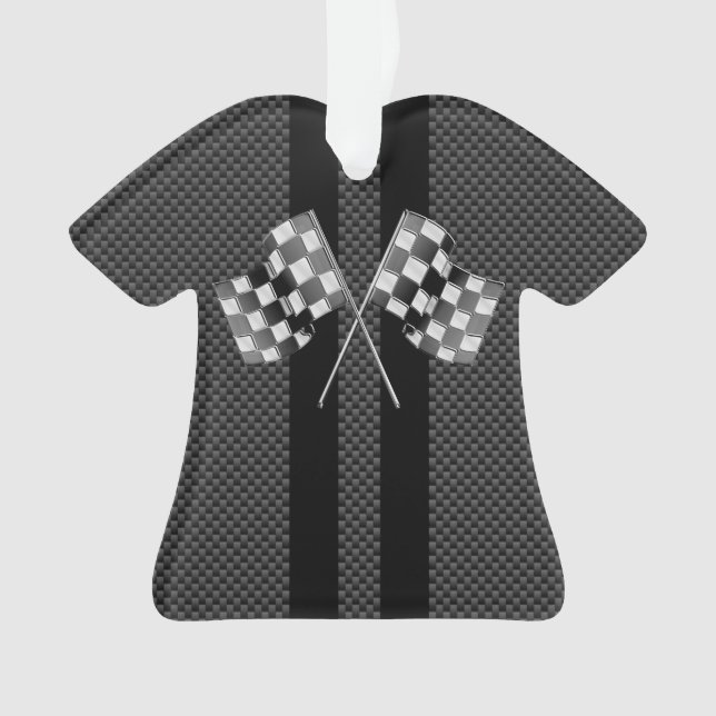 Moderne Racing Flags Streifen im Carbon Fibre Stil Ornament (Vorderseite)