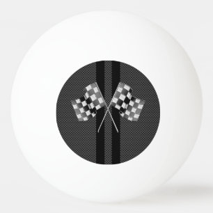 Moderne Racing Flags Streifen im Carbon Fibre Stil Tischtennisball