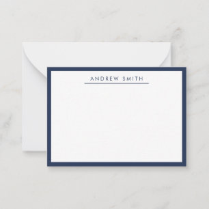 Moderne, raffinierte Navy Blue Line Classic Minima Mitteilungskarte