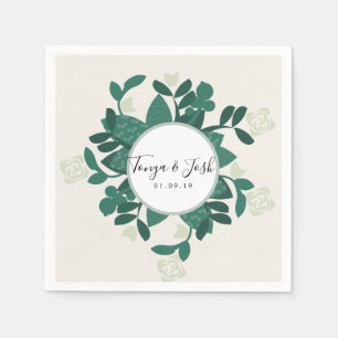 Moderne raffinierte Rose Bush Greenery Serviette