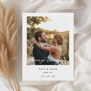 Moderne Rahmen Foto Hochzeit ändern das Datum Postkarte