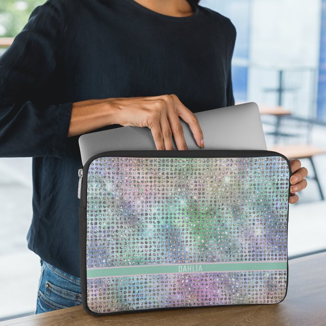 Moderne Rainbow-Glitzern Laptopschutzhülle (Von Creator hochgeladen)
