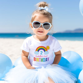Moderne Rainbow Sky Girls Custom Birthday Party Baby T-shirt