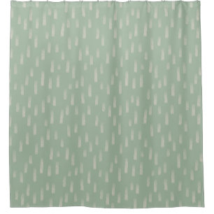 Moderne Random Pinselstriche, Beige, Grün Duschvorhang