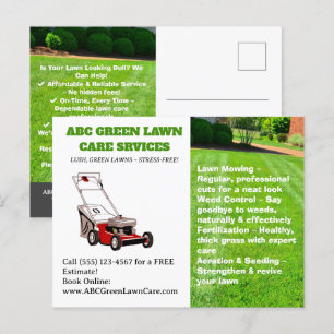 Moderne Rasenpflege Dienstleistung Postkarte