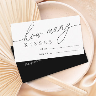 Moderne 'Rate wie viele Küsse' Brautparty-Spiel Begleitkarte