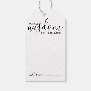 Moderne Ratschläge und Wünsche für die Hochzeit vo Geschenkanhänger