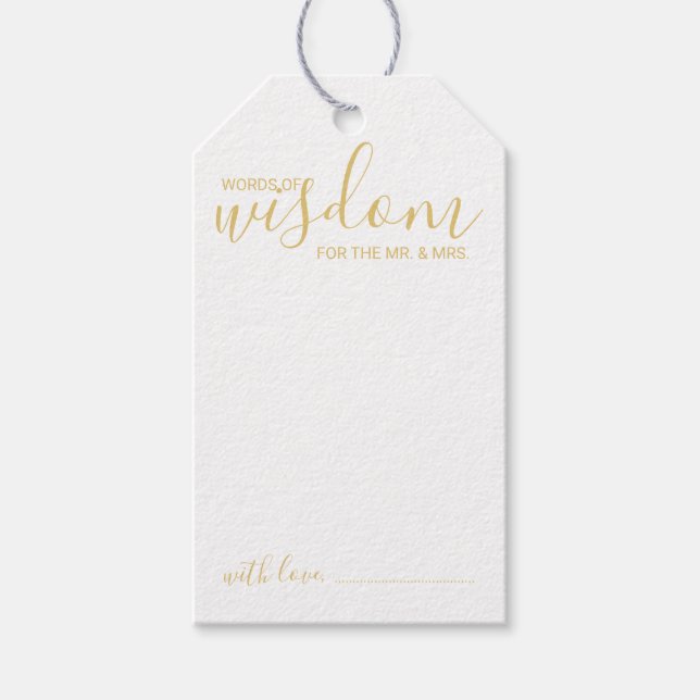 Moderne Ratschläge zur Hochzeit von Skripten und W Geschenkanhänger (Vorderseite)