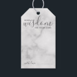 Moderne Ratschläge zur Hochzeit von Skripten und W Geschenkanhänger<br><div class="desc">Fügen Sie Ihrer Hochzeit eine persönliche Touch mit einem modernen Skript Hochzeitsratschlag und Wünsche Tag-Karte. Diese Ratenkarte enthält den Titel "Worte der Weisheit" mit Details in grauem Skript und sans serif Schriftart Stil auf weißem Marmor Hintergrund. Ideal für Hochzeiten,  Babydusche,  Geburtstagsparty,  Brautparty,  Junggeselinnen-Abschied und alle besondere Anlässe.</div>