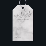 Moderne Ratschläge zur Hochzeit von Skripten und W Geschenkanhänger<br><div class="desc">Fügen Sie Ihrer Hochzeit eine persönliche Touch mit einem modernen Skript Hochzeitsratschlag und Wünsche Tag-Karte. Diese Ratgeber-Karte enthält den Titel 'Wünsche' im grau-modernen Script-Schriftart Stil und Details in modernen sans serif Schriftart Stil auf weißem Marmor Hintergrund. Ideal für Hochzeiten,  Babydusche,  Geburtstagsparty,  Brautparty,  Junggeselinnen-Abschied und alle besondere Anlässe.</div>