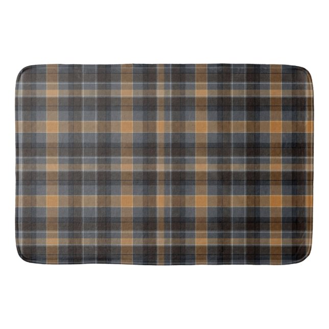 Moderne rauchige Bernstein-Tartan-Karo  Badematte (Vorderseite)